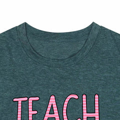 Women's T-Shirt Teaching Kindness Teacher Shirt Funny Short Sleeve Inspirational Graphic Tee Topproduct